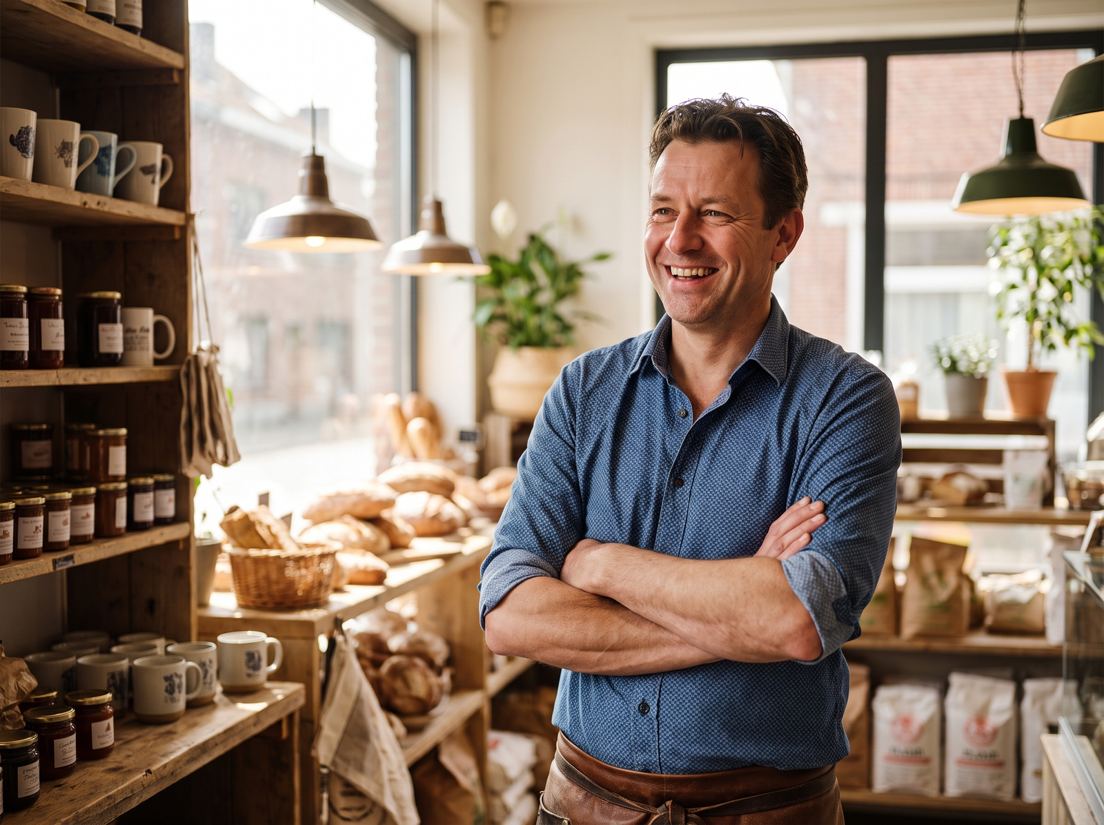 Tevreden lokale ondernemer, klant van Creative Edge