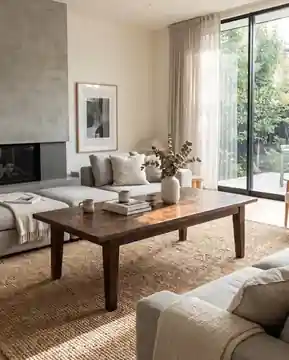 Whitewashed Coffee Table, AI-gegenereerde studio productfoto